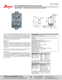 Thumbnail of document Manual - 668 Differential Pressure Transmitter